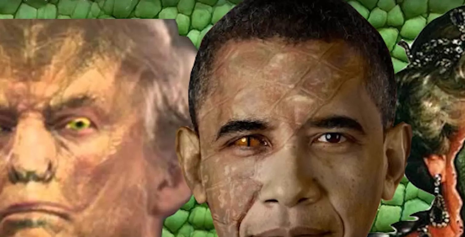 نظريات المؤامرة التي تزعم أن بعض القادة السياسيين مثل دونالد ترامب، هم في الحقيقة مخلوقات فضائية